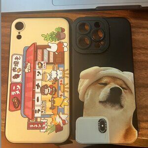 Hand Drawn phone case, NEW, BOGO screen protector. Iphone XR & 13Pro available